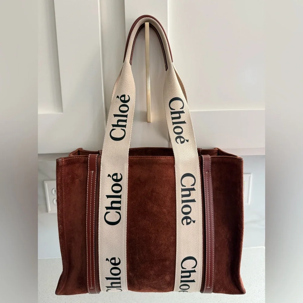 Chloé Woody Suede Medium Sepia Brown - Picture 2 of 11